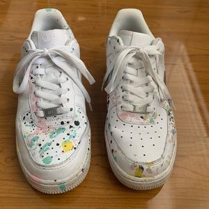 NIKE-air force 1's-custom splatter paint-sz 8.5